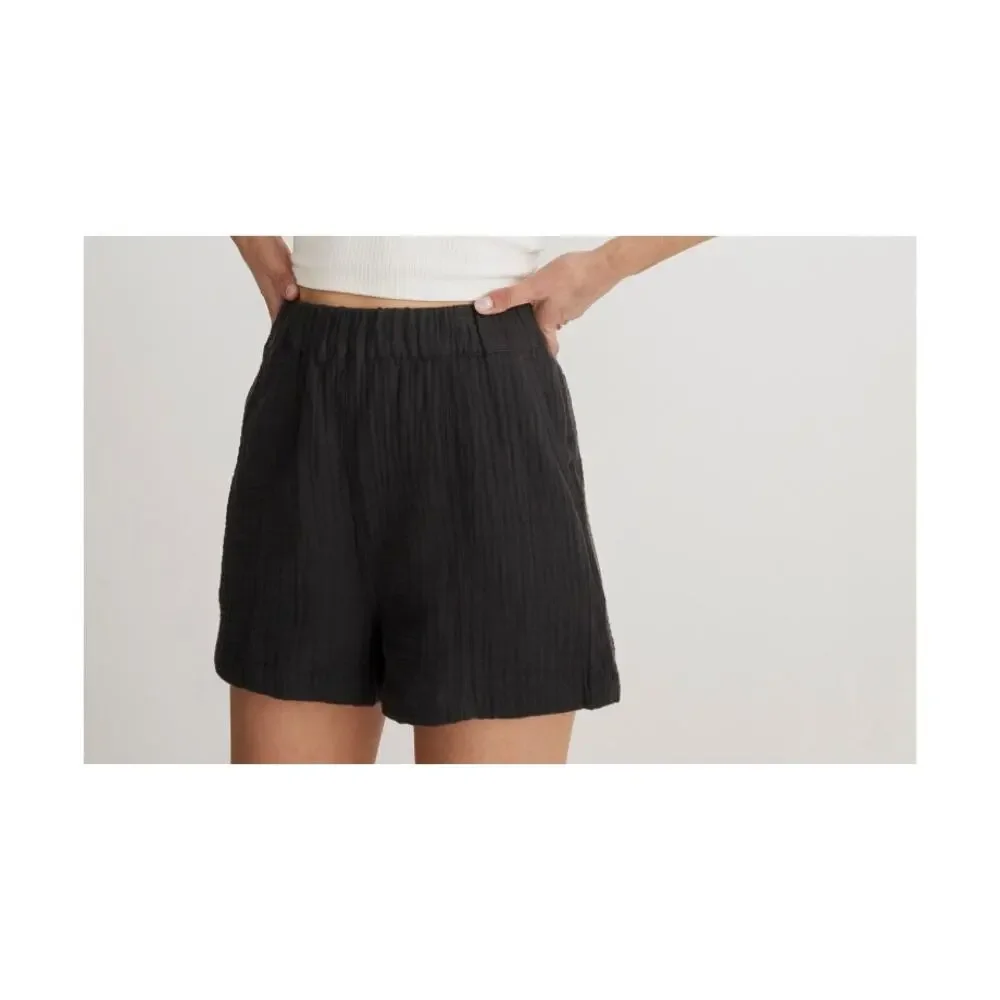NWT Madewell Easy Pull-On Shorts in Black Coal Size Small - Picture 6 of 6